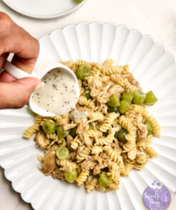 Chicken Grape Poppyseed Pasta Salad on Rhombus