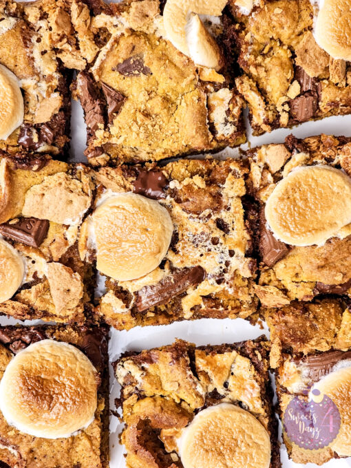 Smores Pumpkin Bars on White