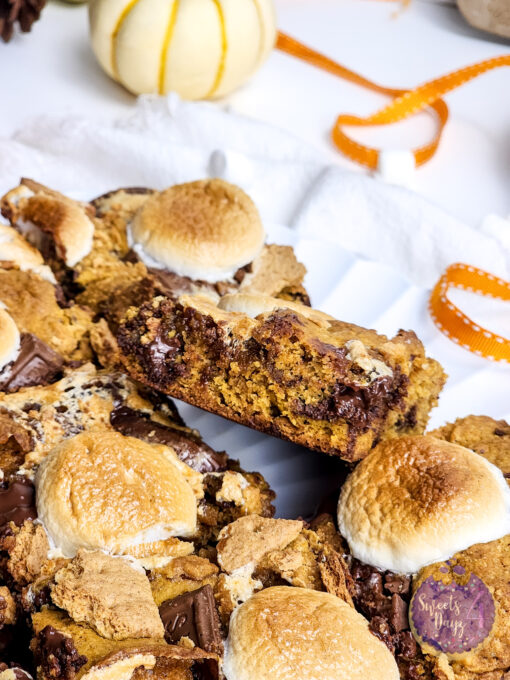 Smores Pumpkin Bars on White - Image 6