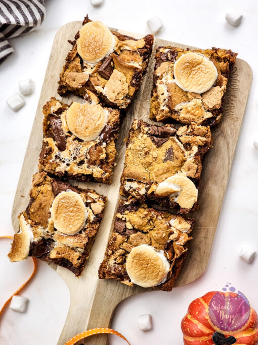 Smores Pumpkin Bars on Gold Marble - Image 4