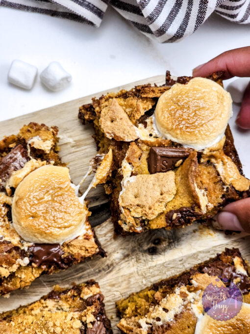 Smores Pumpkin Bars on Gold Marble
