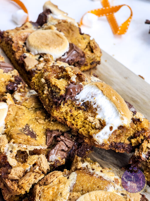 Smores Pumpkin Bars on Gold Marble - Image 9
