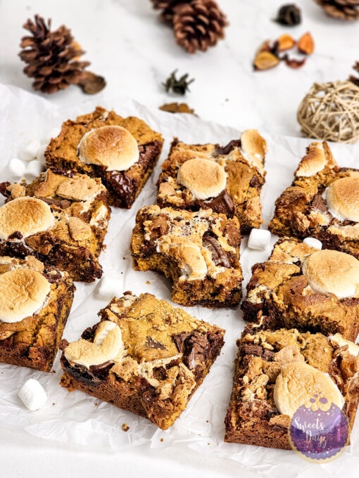 Smores Pumpkin Bars on Marble - Image 2
