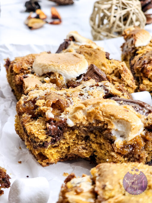 Smores Pumpkin Bars on Marble - Image 5