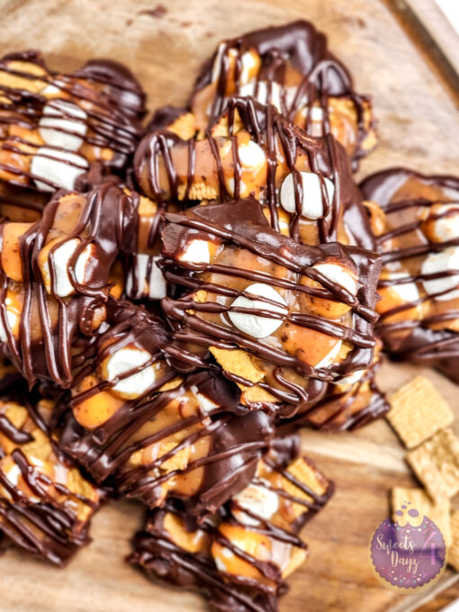Smores Caramel Clusters on Gold Marble - Image 5