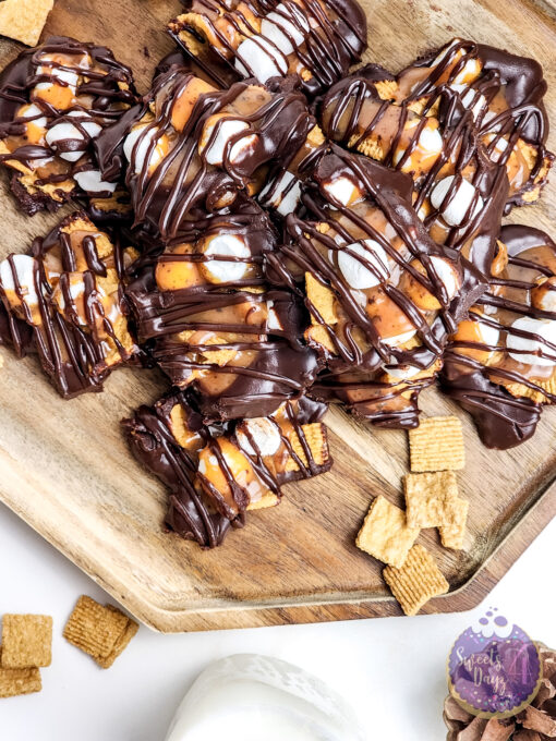 Smores Caramel Clusters on Gold Marble - Image 6
