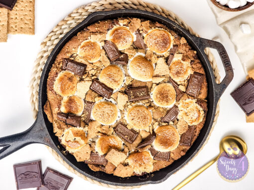 Smores Chocolate Chip Cookie Skillet on White - Image 2
