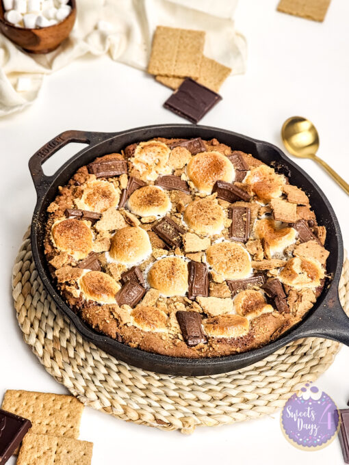 Smores Chocolate Chip Cookie Skillet on White - Image 5