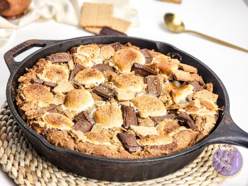 Smores Chocolate Chip Cookie Skillet on White - Image 6