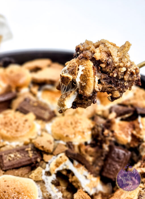 Smores Chocolate Chip Cookie Skillet on White - Image 7