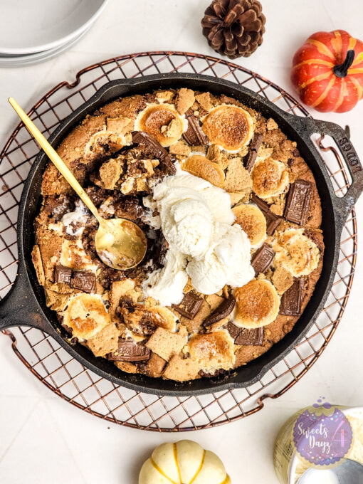 Smores Chocolate Chip Cookie Skillet on Rhombus - Image 2