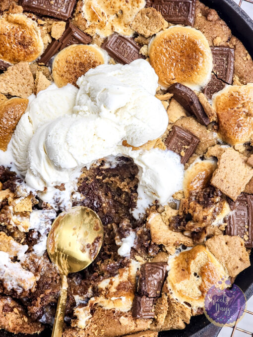 Smores Chocolate Chip Cookie Skillet on Rhombus - Image 4