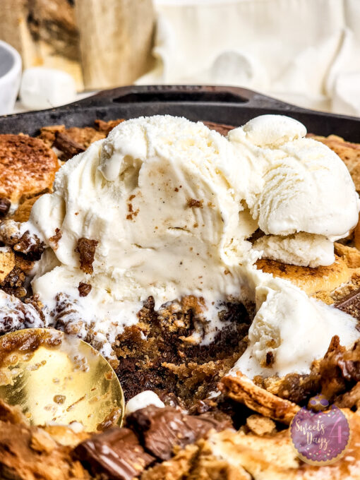 Smores Chocolate Chip Cookie Skillet on Rhombus - Image 5
