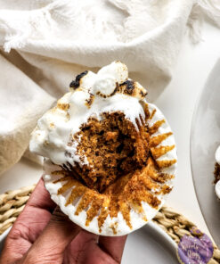 Sweet Potato Casserole Cupcakes on White