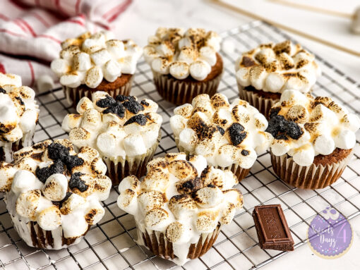 Sweet Potato Casserole Cupcakes on Marble - Image 8