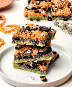 Alternative view of Halloween Rice Krispie Treats on Marble