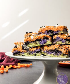 Halloween Rice Krispie Treats on Black