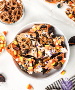 Halloween Chocolate Bark on White