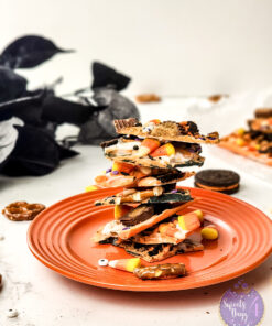 Alternative view of Halloween Chocolate Bark on Marble