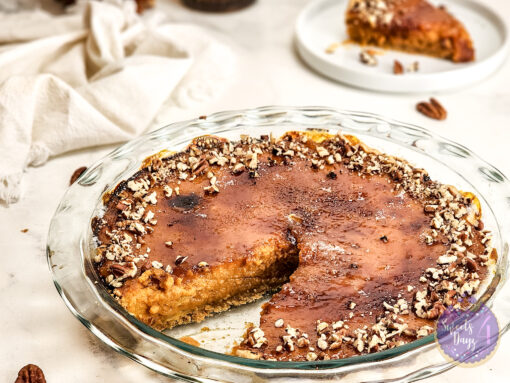 Brulee Pumpkin Pie on Marble - Image 3
