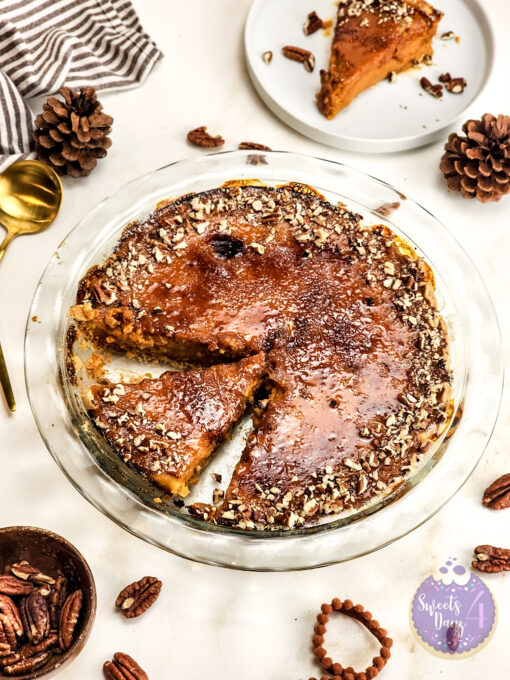Brulee Pumpkin Pie on Gold Marble - Image 2