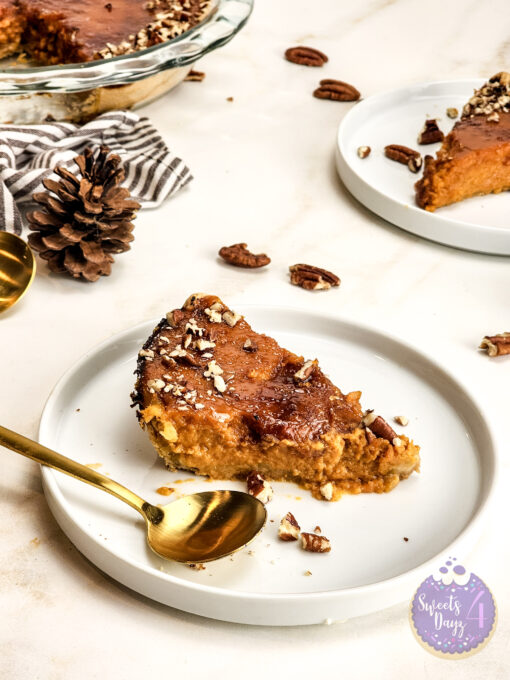 Brulee Pumpkin Pie on Gold Marble - Image 5