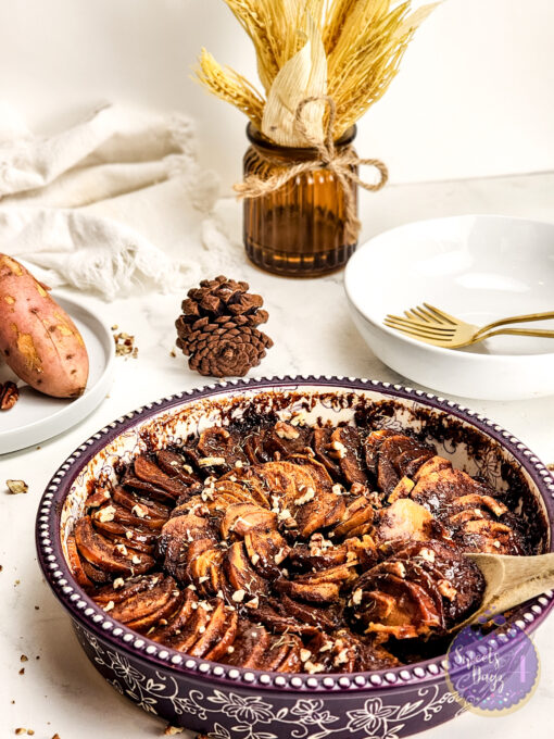 Scalloped Sweet Potatoes on Marble - Image 2