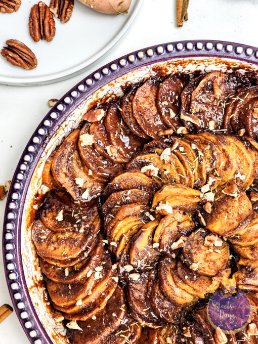 Scalloped Sweet Potatoes on Marble - Image 9