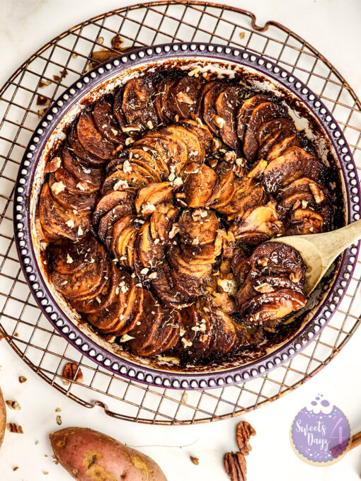 Scalloped Sweet Potatoes on Gold Marble - Image 3