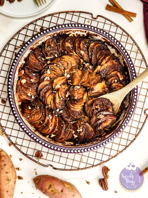 Scalloped Sweet Potatoes on Gold Marble - Image 6