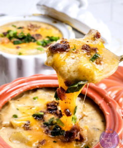 Alternative view of Bacon Potato Chicken Soup on Marble