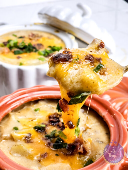 Bacon Potato Chicken Soup on Marble - Image 2