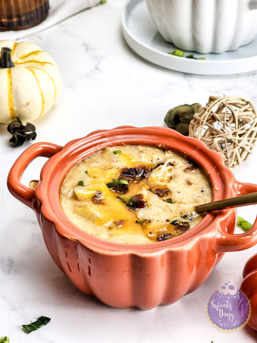 Bacon Potato Chicken Soup on Marble - Image 3
