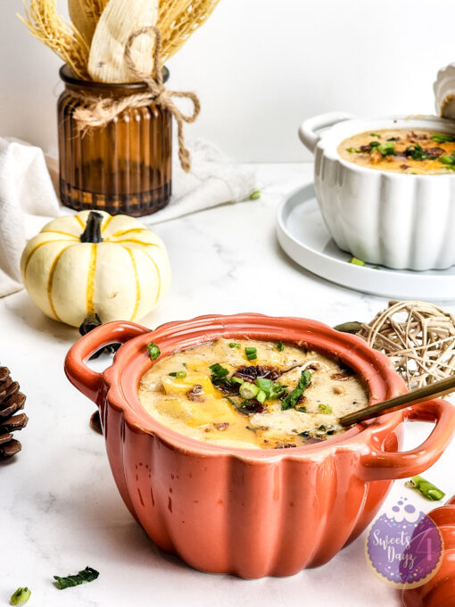 Bacon Potato Chicken Soup on Marble - Image 4