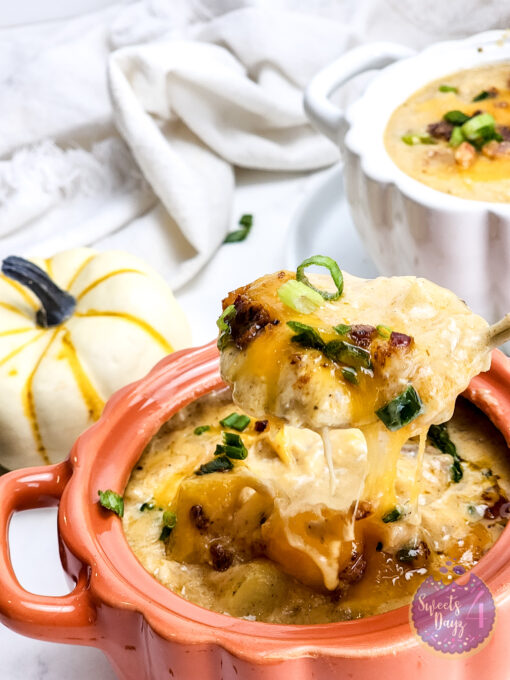 Bacon Potato Chicken Soup on Marble - Image 12