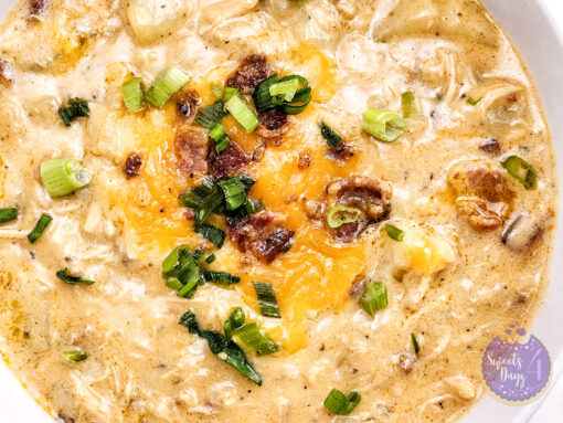 Bacon Potato Chicken Soup on Gold Marble - Image 3