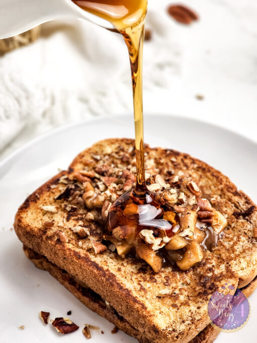 Apple Pie Cheesecake Stuffed French Toast on Marble - Image 2