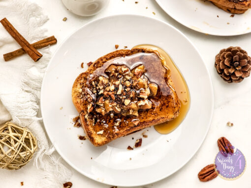 Apple Pie Cheesecake Stuffed French Toast on Marble - Image 6