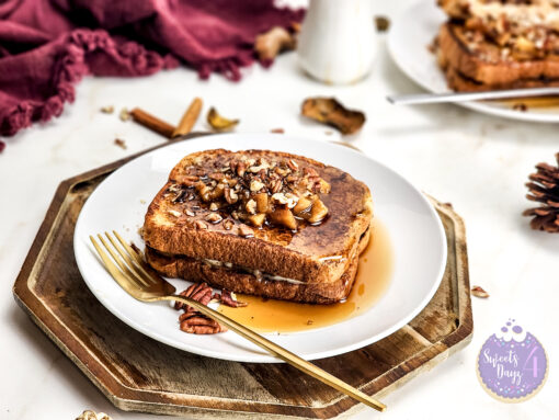 Apple Pie Cheesecake Stuffed French Toast on Gold Marble - Image 7